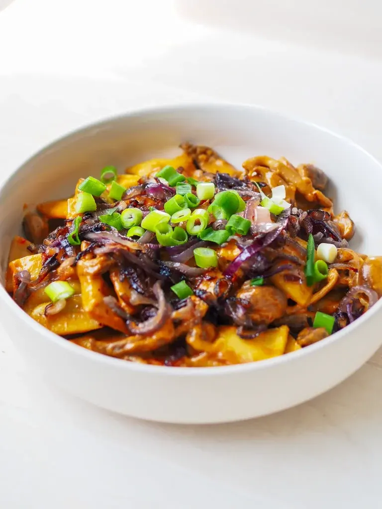 Maultaschen Pfanne mit Pilzen